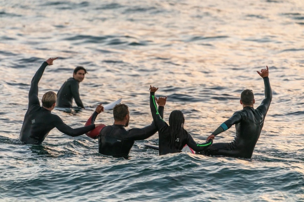Surfers in the lineup